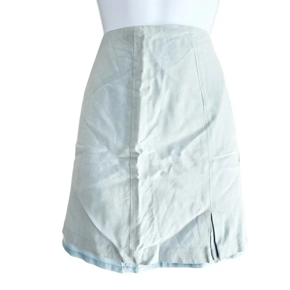 Esprit Women’s Micro Mini Skirt Vintage High rise waist Y2k 2000s Pale Blue - Picture 2 of 12